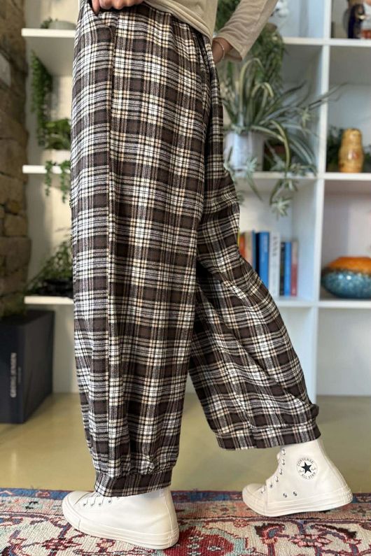 Patrick Plaid Brushed Cotton Demi Bloom Pant Earth